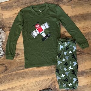 Abercrombie & Fitch Green Airplane Pajama Set